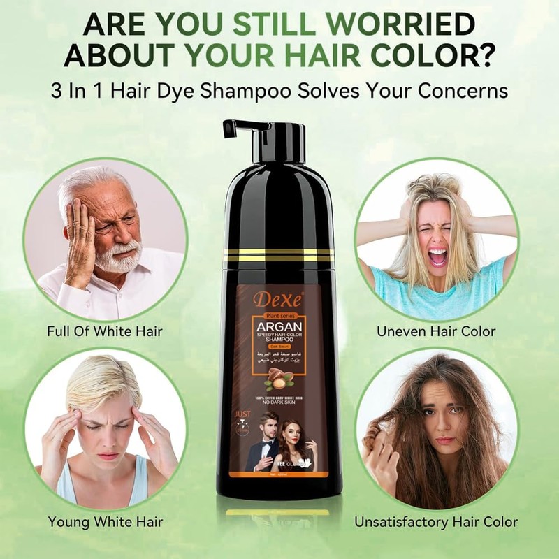 Instant Black Hair Shampoo 420ml - Semi-Permanent Black Hair Dye