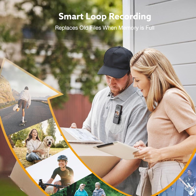 Losfom Z11 Body Camera with Audio and Video Recording, 128GB