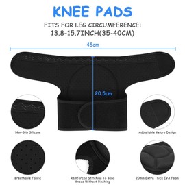 flintronic 1 Pair Knee Pads Work, 20MM Thick Knee Pads Gardening, Anti-Slip Collision Avoidance Knee Sleeve, Protective Knee Pads for Men Women for House Cleaning, Construction, Flooring, Garden(M)