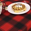 MikiUp Checkered Round Christmas Tablecloth - Waterproof and Washable Gingham