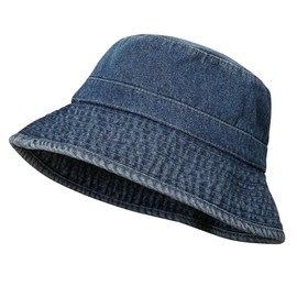 White Fang CZ040 Hat, Bucket Hat, Denim, Unisex, Brim, Bucket Hat, Stylish, Simple, Unisex