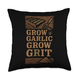 Garlic Grower Homesteader Garden Harvest Pride CSA Seed Swap Throw Pillow