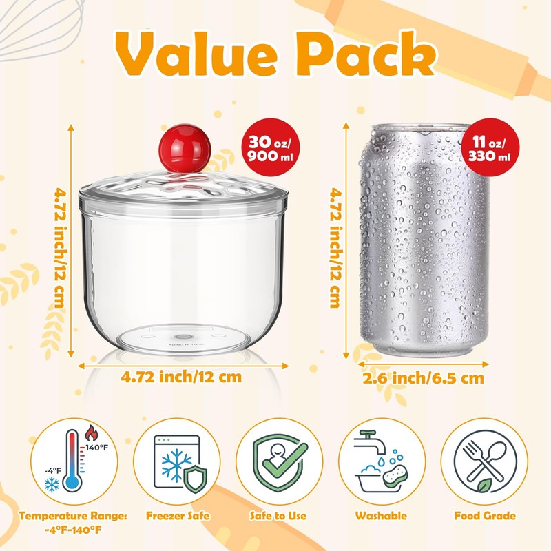 Rtteri 6 Pack Clear Candy and Cookie Jars with Airtight