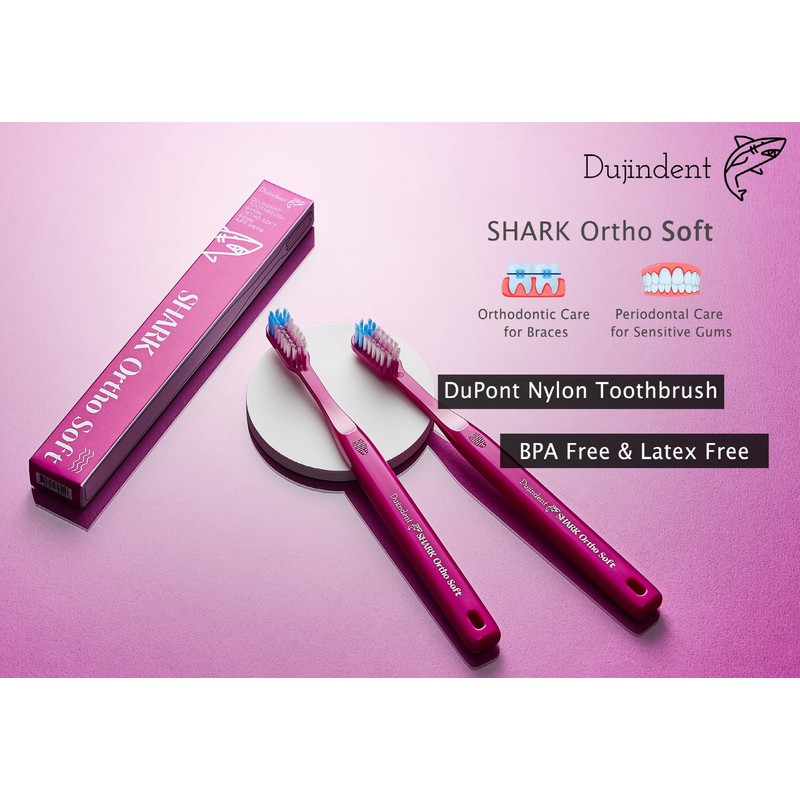 DUJINDENT Orthodontic Toothbrush for Braces [4 Packs][Made in Korea] V