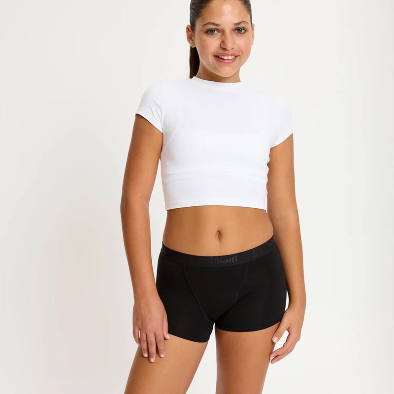 Modibodi Teen Hipster Boyshort - Moderate, Black / Y08-10