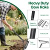 Bow Rake, 63" Adjustable Long Handle Lawn Leveling Garden Rake