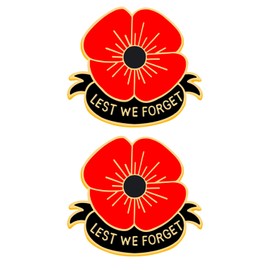 2 Pcs 6 Pcs 12 Pcs Red Poppy Pins Lapel Brooches Apparel Badges Pins for Women Girls on Veterans Day Memorial Day Remembrance Day (2PCS)