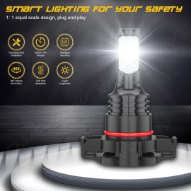 CHUSYYRAY 5202 2504 LED Fog Light Bulbs Kit 6500K Super Bright 5000LM 80W