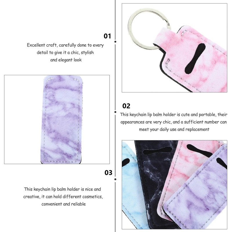 [LIFKOME] 4pcs Lipstick Bag Neoprene Key Holder Hanging Neck Lipstick
