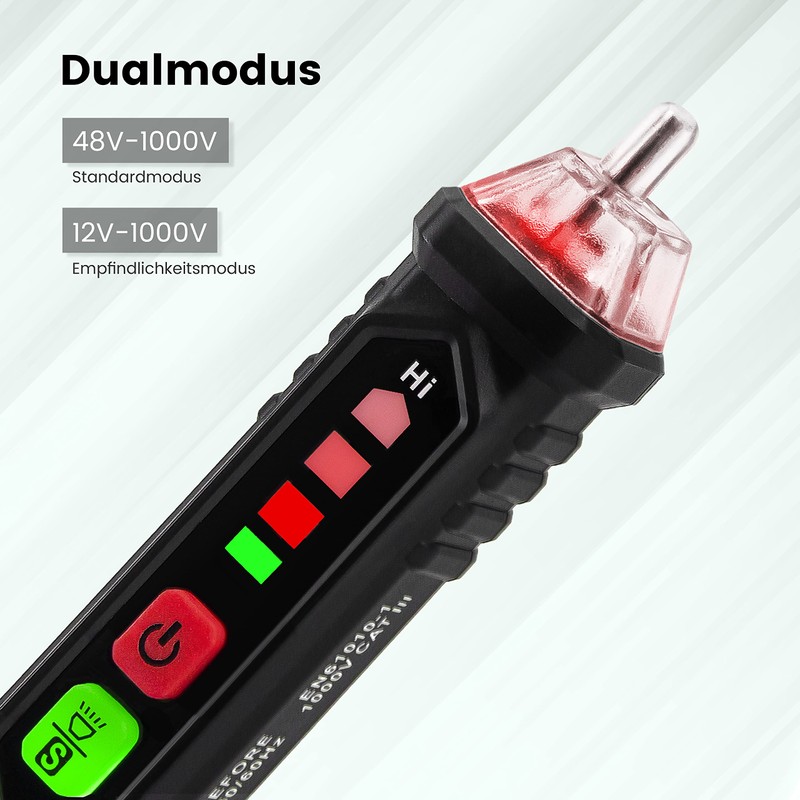KAIWEETS Non-Contact Voltage Tester, Voltage Tester with Adjustable Sensitivity (12~1000V/48~1000V),