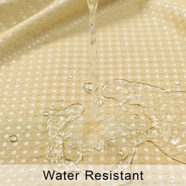 Mrs.Naturall Light Gold Small Shower Curtain 36x72 for Bathroom Ombre White and Yellow Gold Plastic Shower Curtian Liner Hooks for Stall