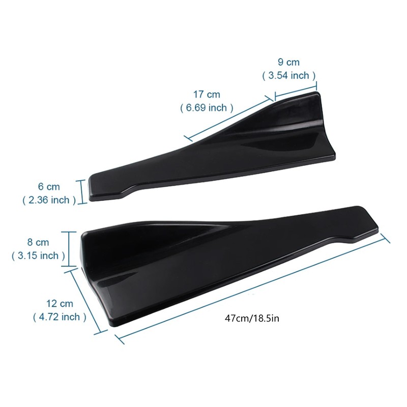 2 Pcs 35cm Rear Bumper Canard Lip Splitter Left Right