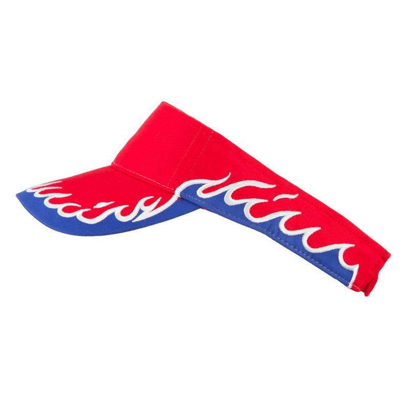 Cotton Twill Flame Visor - Red Royal White OSFM
