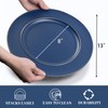 MAONAME Blue Charger Plates, 13" Plastic Round Charger for Dinner