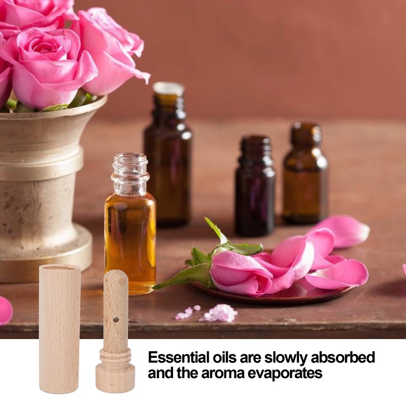Aromatherapy Diffuser Relax Portable Car Nasal Beech Wooden Essential Oil