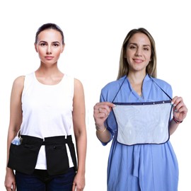 Mastectomy & Post Surgery Drain Carrier Belt & Shower Holder (Two Pack Black/Navy)
