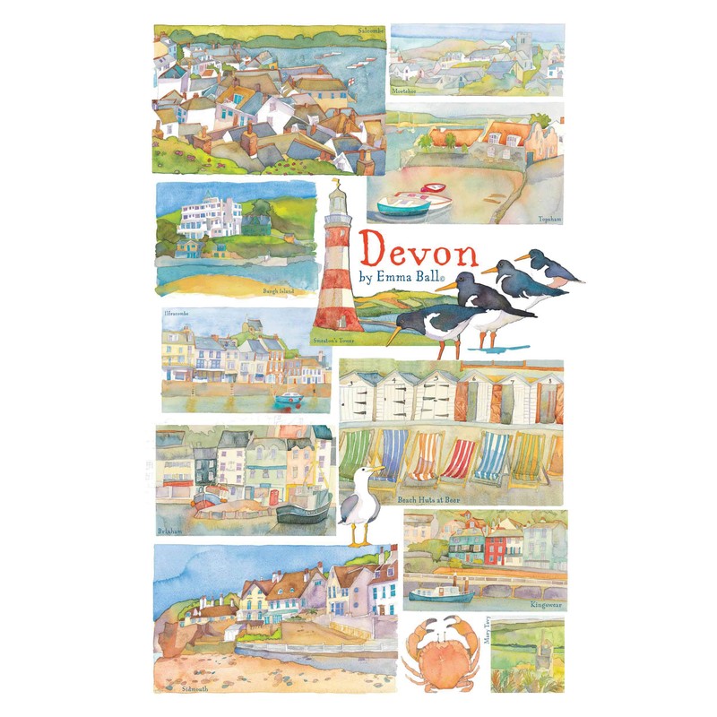 Emma Ball, Devon Tea Towel