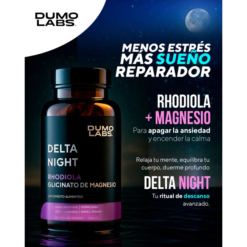 Dumo Labs Delta Night Rhodiola + Magnesio Gaba 60 Cápsulas