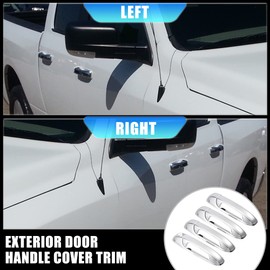X AUTOHAUX 4pcs Chrome Plated ABS Exterior Side Door Handle Cover Trim for Dodge for Ram 1500 2500 3500 2002-2008 Silver Tone Outer Door Handle Cover Decoration