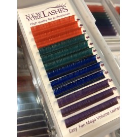 Unbranded Easy Fan Mega Volume Lashes D curl 0.07 4 colors 15mm