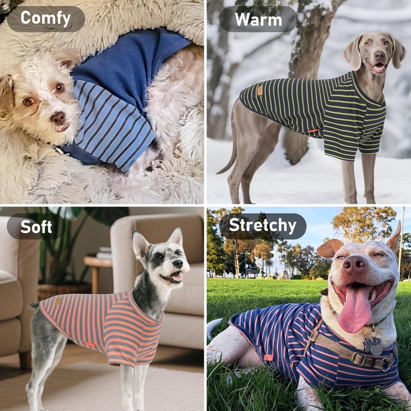 KYEESE 2Pack Dog Sweater Stretchy Pets Clothes Comfy Dog Sweaters