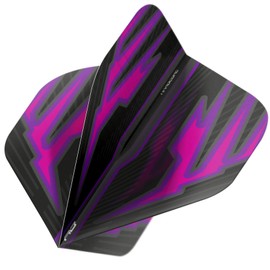 Hardcore Radical Black & Purple Extra Thick Standard Dart Flights - 4 Sets Per Pack (12 Dart Flights in Total)