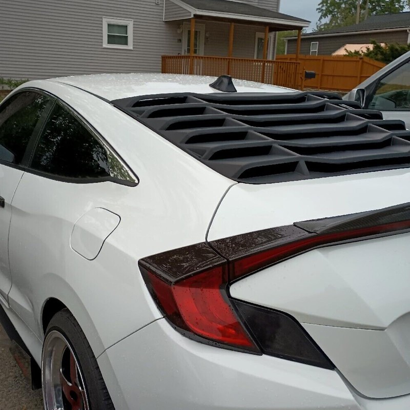 KUAFU Rear Window Louver Compatible with 2016-2020 Honda Civic 2-Door