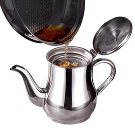 Loyanger Stainless Steel Oil Strainer Pot,with Filter Mesh Oil Storage Pot Grease Storage Can Home Cooking for Storing Frying and Cooking Grease(SIZE:24oz)
