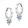 Moissanite Creole Earrings with Certificate of Authenticity 925 Sterling Silver