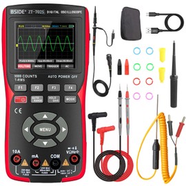 BSIDE Digital multimeter with Oscilloscope 2 in 1 10Mhz Bandwidth 2.8” Digital oscilloscope Multimeter IPS Color Display Handheld Scope Meter Auto Calibration Current Cap Hz Ohm Diode Voltage Tester