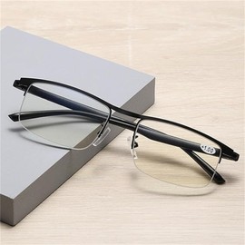 mcrwpei Vianys Intellireaders, Intelligent Reading Glasses, Titanium Progressive Far and near Dual-Use Reading Glasses (+2.5,Black+Red)