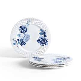 Stone Lain Fiore 8-Piece Dinner Plate Set New Bone China, Blue