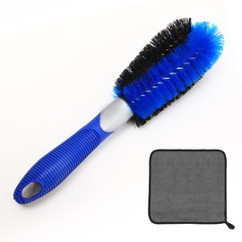 COFSODI Car Tire and Wheel Cleaning Brush, Car wash Cleaning Soft Brush for Rims with Non-Slip Handle, Wheel Brush for Scratch-Free car Detailing, Essential Tools for Cleaning Kits. (Blue Rim Brush)