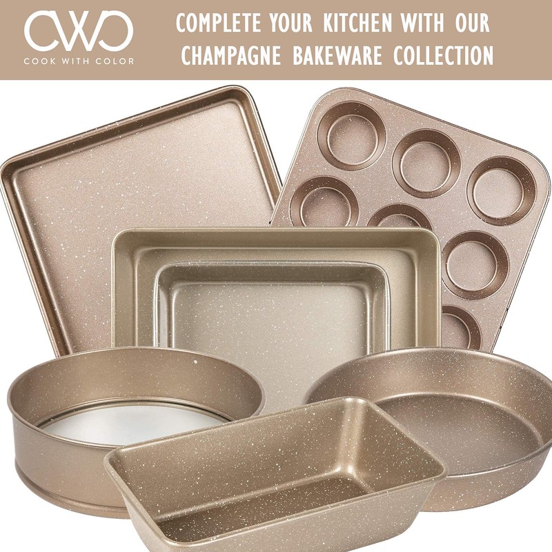 COOK WITH COLOR Bakeware Non Stick Baking Sheet, Champagne, 10x15