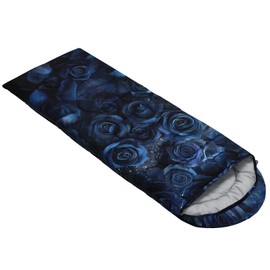 Smell Sunshine Kids Sleeping Bag for Boys Girls,Blue Rose Print-Lightweight Warm Portable Outdoor Indoor-Waterproof Cold Weather Resistant Sleeping Bag for Camping Hiking(Rose)