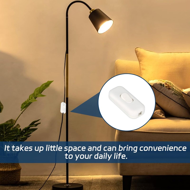 2Pcs Inline Switch, Durable 250V Lamp Switchs, 6A in Line