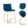 CangLong Upholstered Counter Stool Chair with Polished Gold Metal Frame,