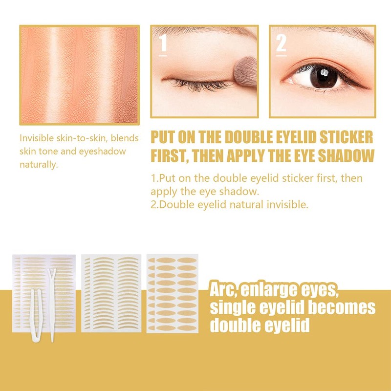 Pack of 480 Double Eyelid Tape, Slip Lid Stripes, Slip-On