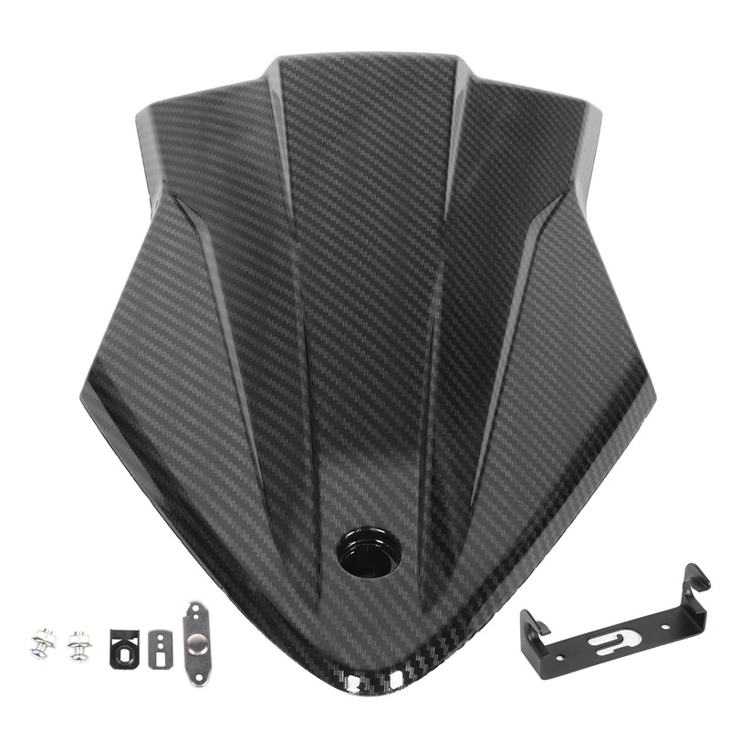 Carbon Fiber Style Motorcycle Passenger Seat Fairing with Mounting Accessory