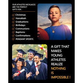 Easyski Volleyball Cross Sports Pendant Bible Verse Luke 1:37 Athletes Stainless Steel Necklace 22" Chain，Birthday Christmas Gift for Teen Boys and girls who like Baseball Sports.