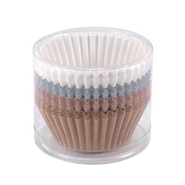 Vivi Bakie Muffin Cups, Set of 100, 4 Colors, Baking Cups, Side Dishes, Paper Disposable Cups, Cupcakes, Greaseproof Paper, Bento and Confectionery (Morandi)