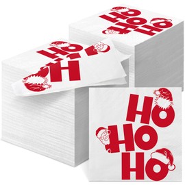 120 Pack Santa Napkins Christmas Napkins Guest Red Napkins for Bathroom Table Disposable Decorative Funny Paper Napkins for Christmas Beverage Cocktail Dinner Party Supplies (9 x 9 Inch)