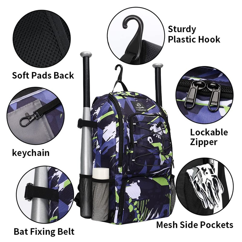 wpole Sports Baseball&Softball Bat Bag For Youth｜Adults, Baseball Equipment Backpack