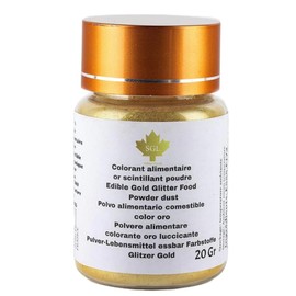 sim gold leaf Colorante dorado polvo para alimentos comestibles - Bote de 20 g