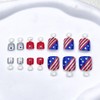 Independence Day Glitter Stripe Press on Toenails Short Square Fake