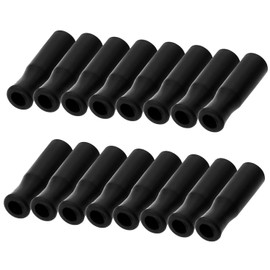 Mini Skater 16Pcs Silicone Straws Tips Food Grade Reusable Anti-Scald/Cold Straws Cover Fit for 3/10 Inch Wide(8mm Out diameter) Stainless Steel Straws (Black-Large)