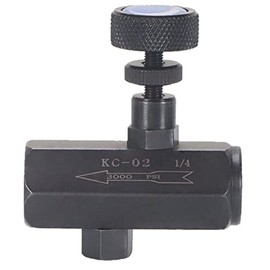 Yaco Flow Control Valve - 1/4" Throttle & Check Valve, NPT, 3000PSI Steel Hydraulic