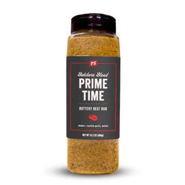 PS Seasoning Butchers Blend Prime Time - Buttery Beef Rub 24.2 oz - Buttery Garlic and Herb Blend, Dry Meat Rub for Steaks, Pork, Chicken, Beef - Use for Grilling, Smoking or Baking