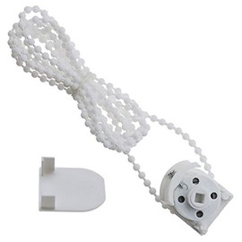 Micro Traders 1 Pcs Roman Blind Pulley Sidewinder Chain Mechanism Direct Drive Blind End Control Unit with 2 Meter White Bead Chain