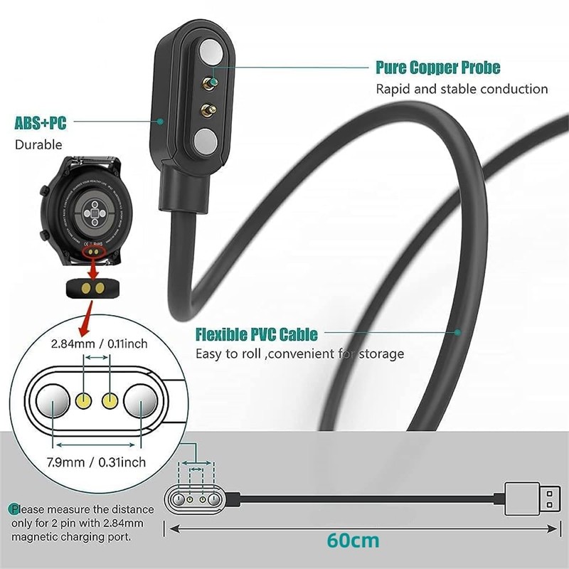 Cargador universal de reloj inteligente magnético de 2,84 mm [2